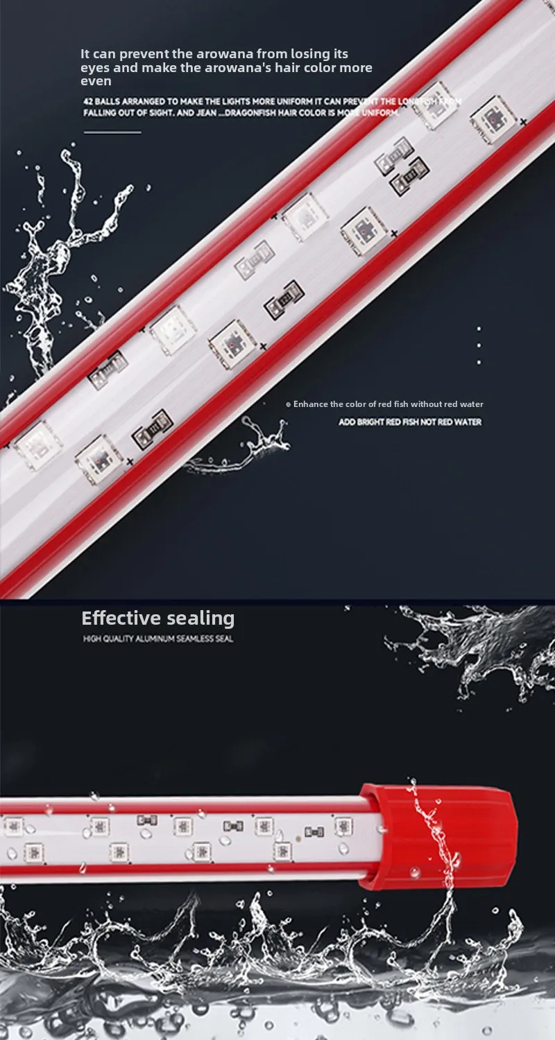 New Upgrade Arowana Magic Lamp LED Light for Aquarium 3-Base Color Increasing Fish Tank Lamp Waterproof Red Fish Non-Red Water