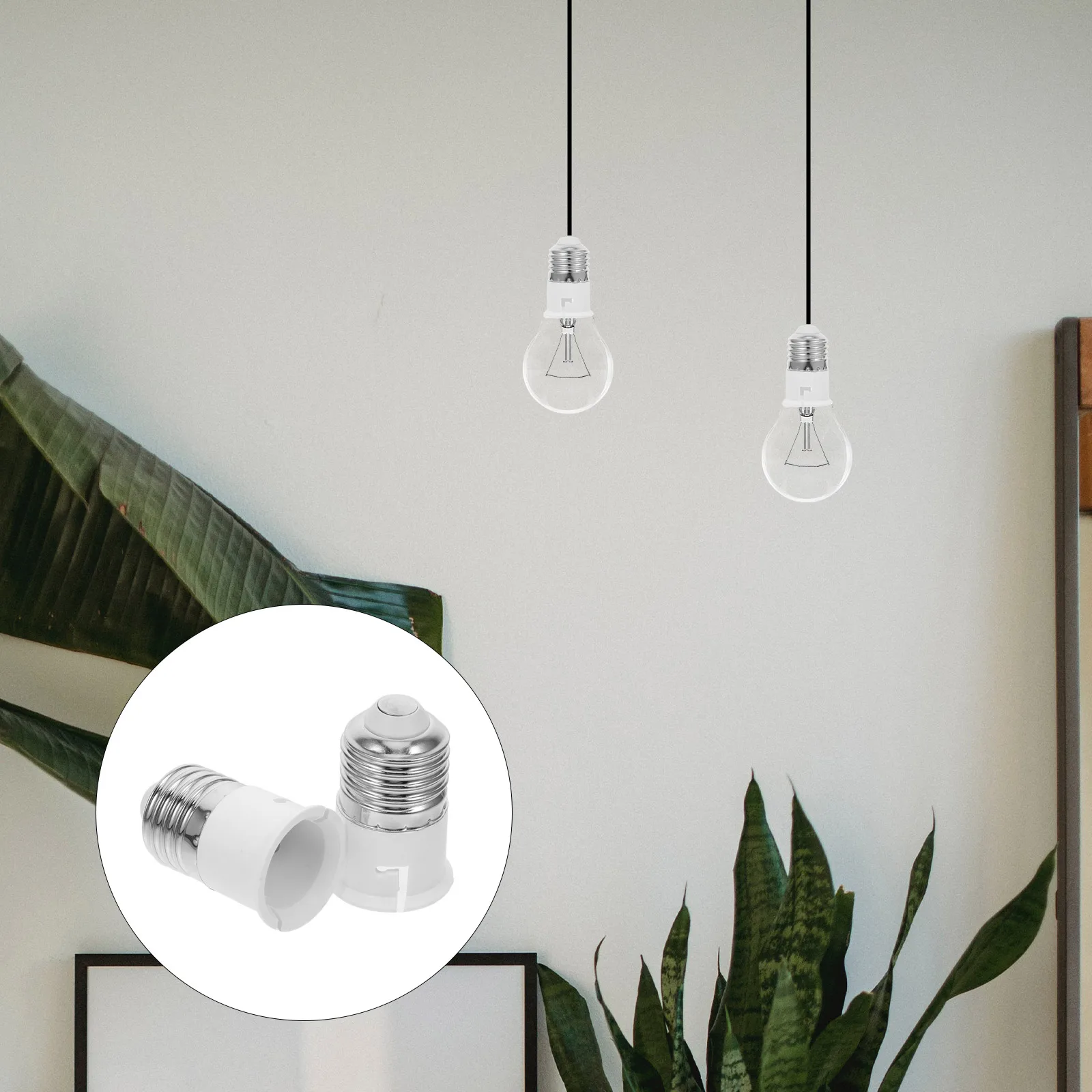 

2pcs E27 To B22 Lamp Bulb Adapter Socket Base Converter Light Holder Extender For Home Office Shop Lighting Fixture Use