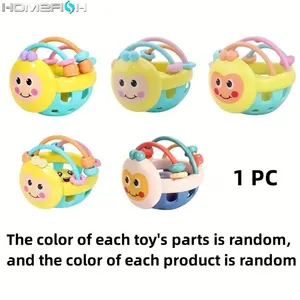 1 pc 10cm Baby toy Get Ball Bendy Baby Walker Chocalhos Develop Intelligence Ball 0-12 Months Plastic Bell Plastic Doll 6 Main Baby Boy Sales - №1