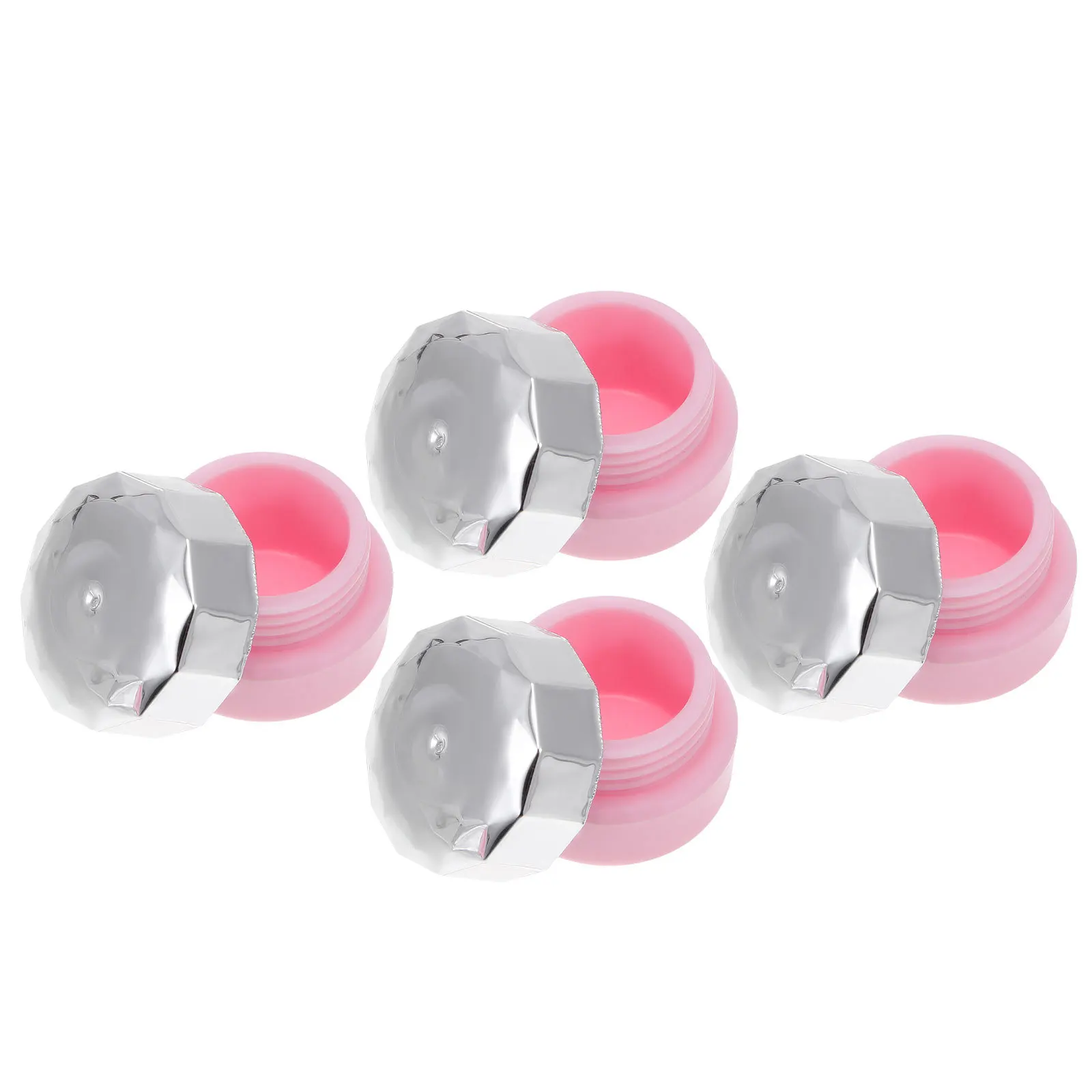 4Pcs Nail Polish Bottles Mini Empty Containers Travel Portable Plastic Jars for Nail Gel Cream Storage