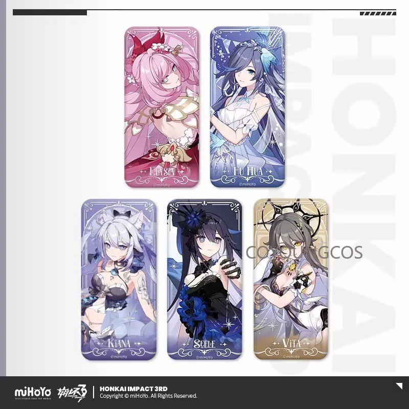 

Оригинальный жестяной значок Honkai Impact 3rd с Элизией, Кианой, Зеле, аниме-брошь для косплея, украшение для одежды, подарок на Хэллоуин