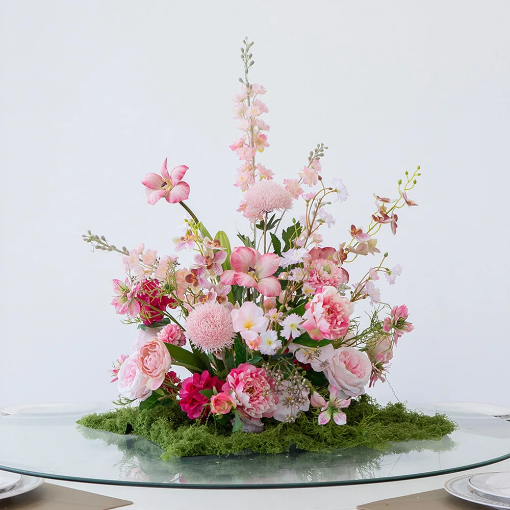 

Роза Пион Зеленые Листья Свадебный Стол Центральные Украшения Цветочный Шар, Аксессуары Для Банкета Отеля, Реквизит Для Свадебной Сцени