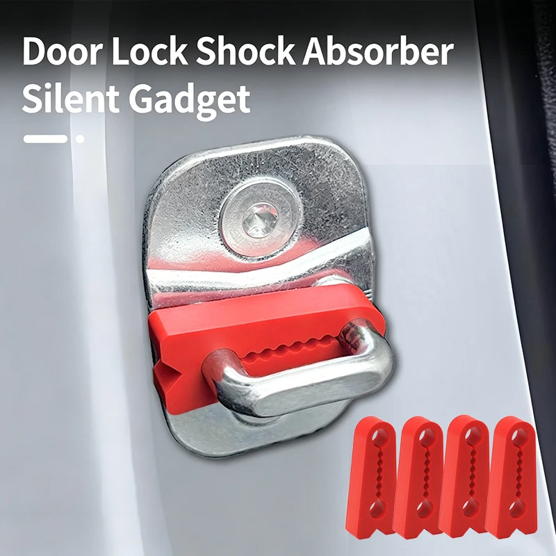 

4Pcs Silicone Car Door Lock Shock Absorber, Anti-Collision Noise Reduction Buffer Pads, Universal Latch Protector For Auto Door