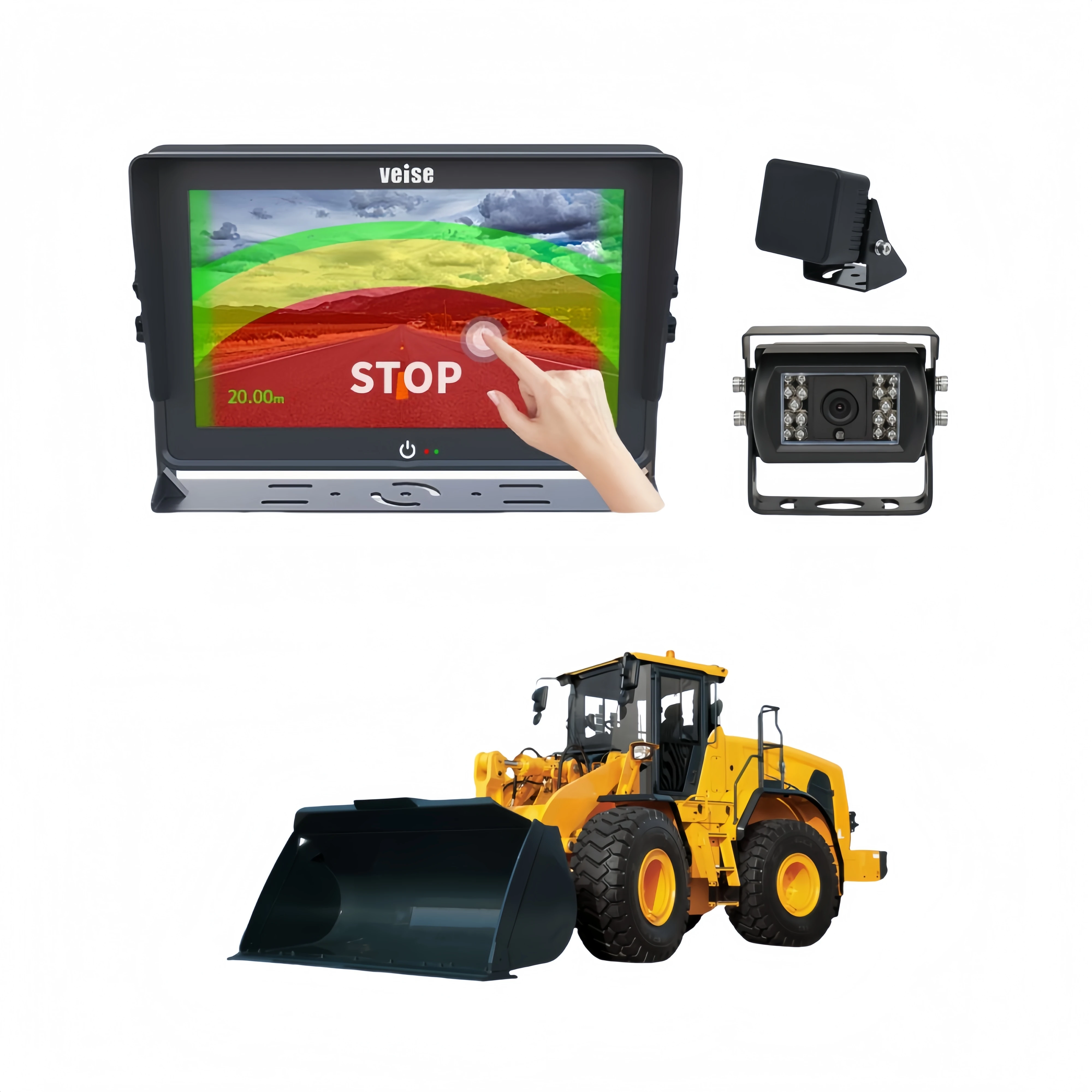All-Weather High Temperature Resistant Millimeter Wave Radar Sensor Backup Camera System For Construction Machinery Wheel Loader