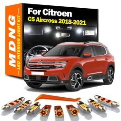 MDNG 12Pcs Canbus For Citroen C5 Aircross 2018 2019 2020 2021 LED Bulbs Interior Map Dome Light Reading Lamp Kit Car Accessories