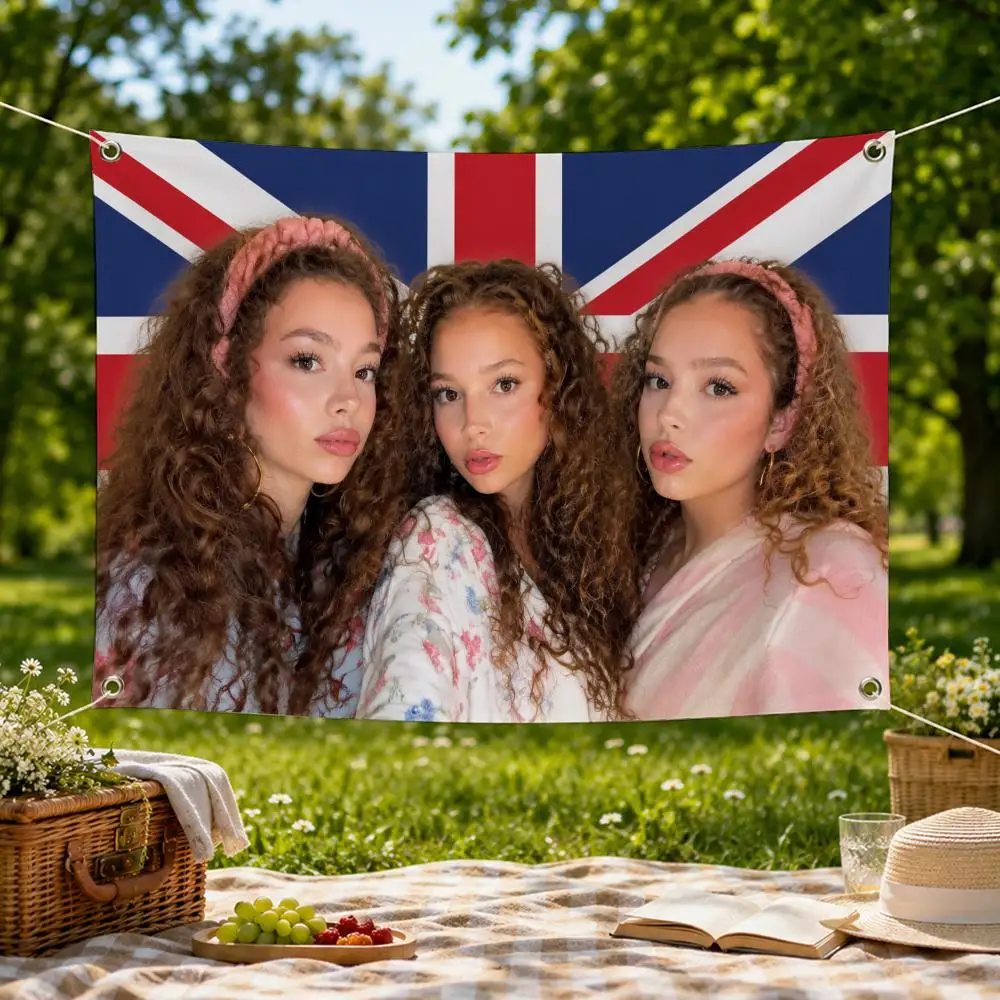 Influencer K-Kalogeras Sisters Flags Wall Hanging Flag Banner for Bedroom Dorm Party Festival Camping Indoor Outdoor Decor