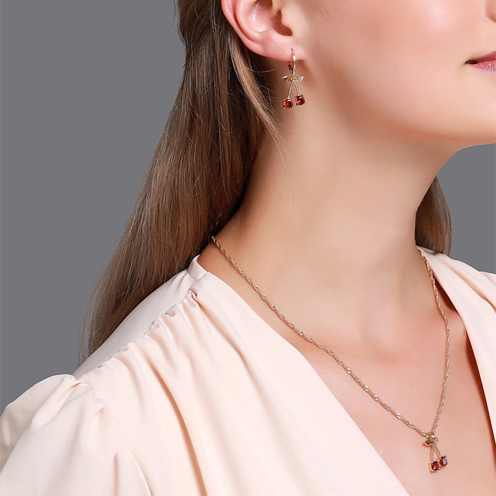 

2Pcs Crystal Necklace Earring Set Elegant Wedding Party Jewelry Woman Stone Necklace Earring Delicate Comfortable Gift