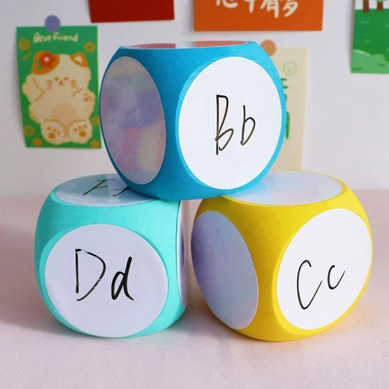 Dados em branco para ensino em sala de aula, Dry Apagar dados externos, portátil e limpável, cubos de jogo, DIY Write On e Wipe Off