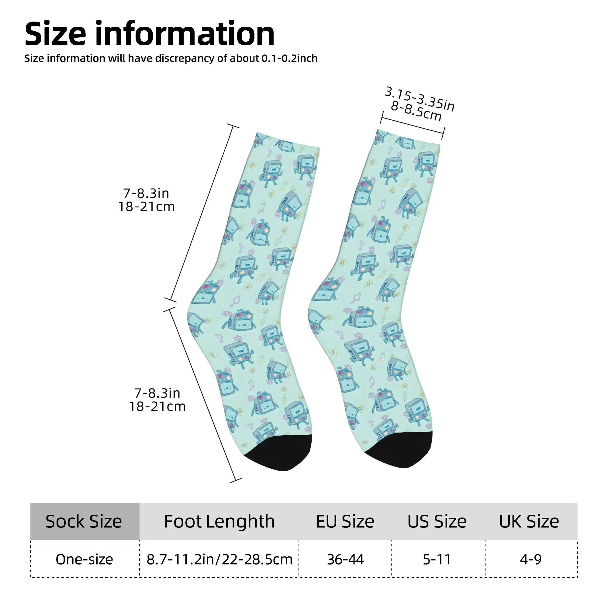 Vintage Bmo  Men's Socks Adventure Time Unisex Street Style Seamless Printed Crazy Crew Sock Gift