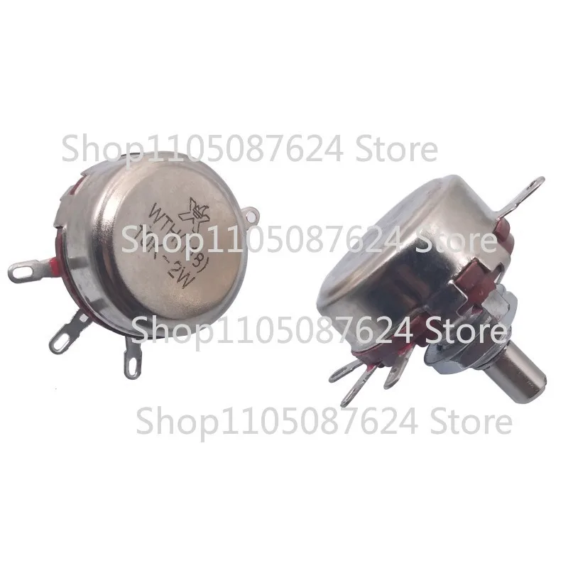 VV  2x 10K ohm 2W 6mm Round Shaft Rotary Taper Carbon Potentiometer WTH118