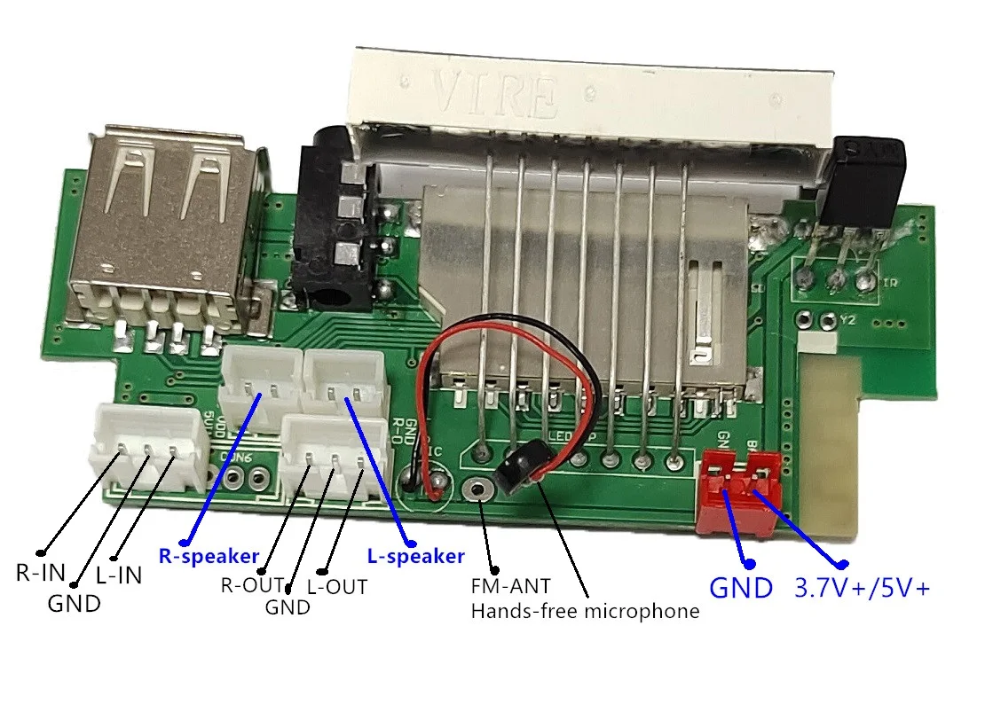 5V Bluetooth TWS 3W+3W Digital Display  Player Lntelligent Bluetooth Recording Power Amplifier PCBA MP3 Recording Decoder