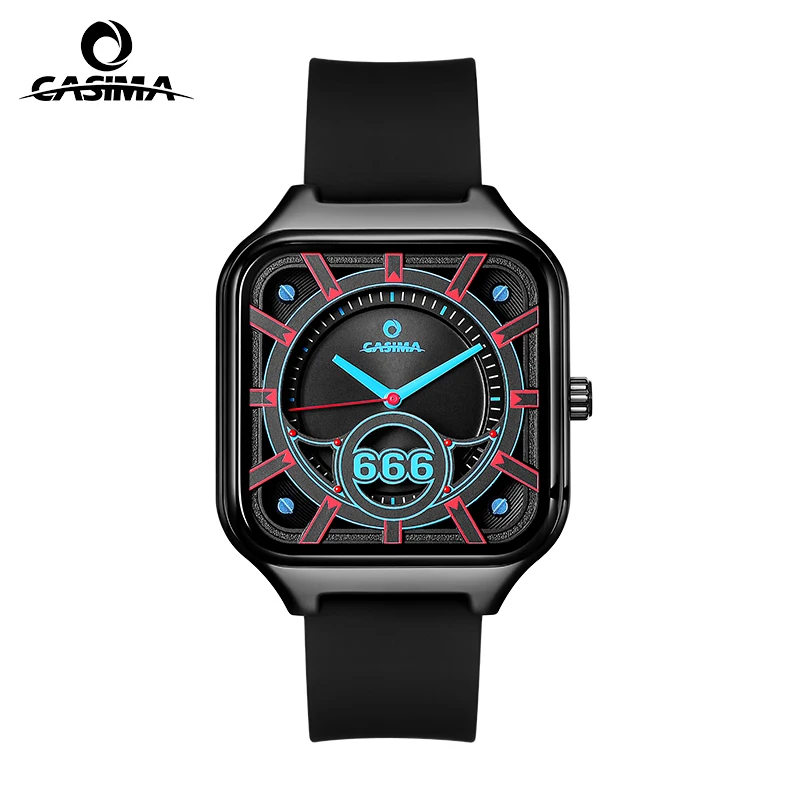 

Спортивные часы CASIMA с силиконовым ремешком, студенческие часы, часы для пар, кварцевый механизм, водонепроницаемые, модель CS2152-1036