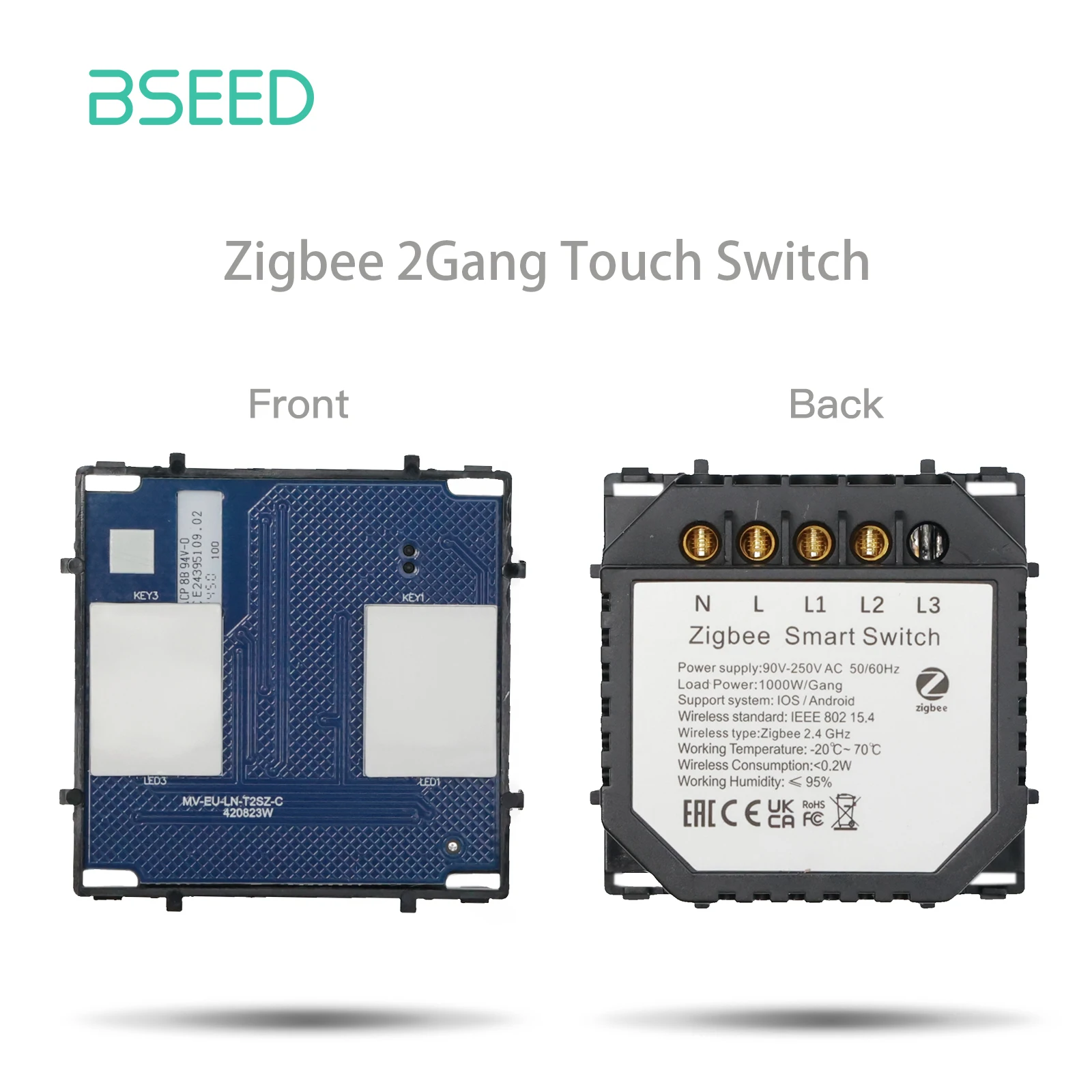 BSEED Zigbee Touch Schakelaar Functie Deel Glazen Paneel Smart Dimmer Gordijn Schakelaar DIY Deel Zigbee Tuya Socket Onderdelen Met Neutraal