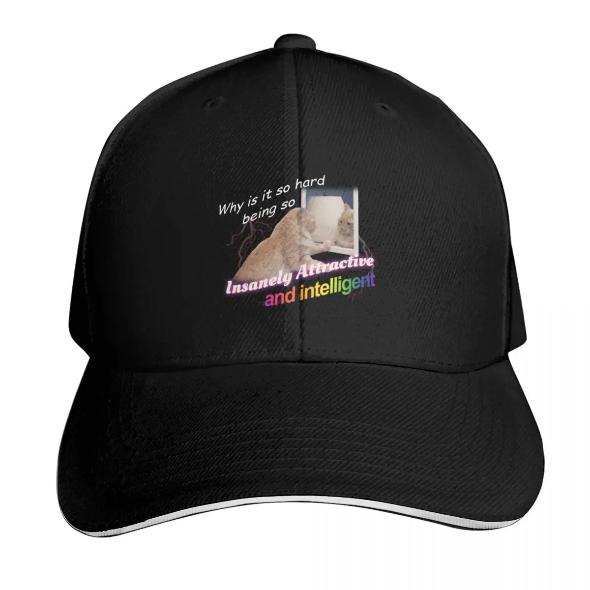 Why Is It So Hard Being So Insanely Attractive And Intelligent Meme Baseball Cap Men Women Casual Summer Sport Sun Cap