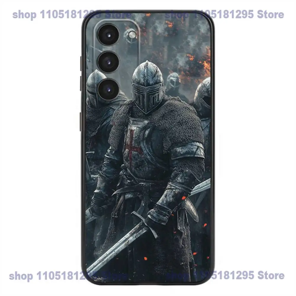 เคสโทรศัพท์อัศวินเทมพลาร์สำหรับซัมซุง กาแล็คซี่ A20,21s,22,31,32,52,53,72,73,80,91 ซิลิโคนเหลวแบบนิ่มสีดำ