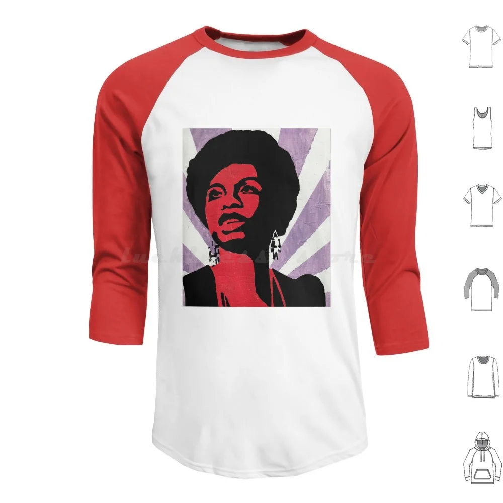 

Nina Simone Purple Sun Hoodies Long Sleeve Nina Simone Graffiti Stencil Black And White Nina Simone What Happened Miss