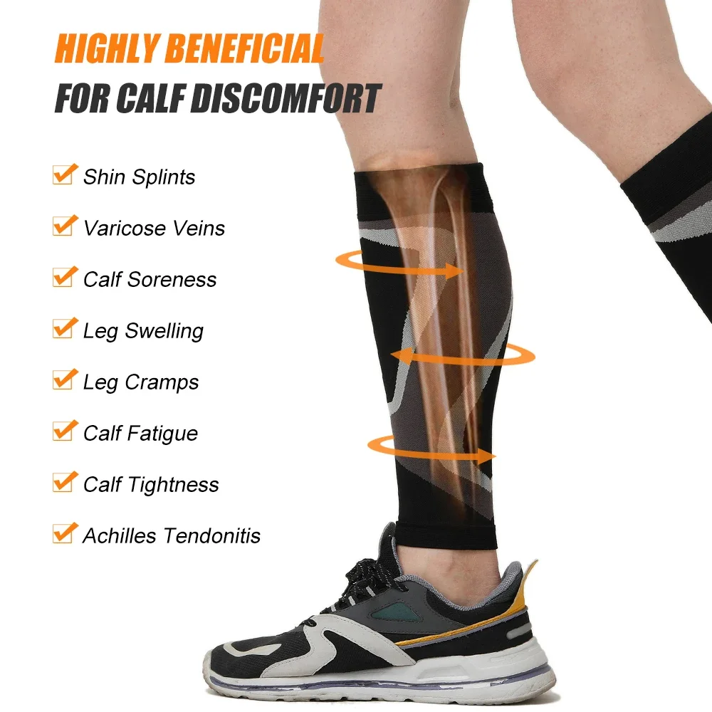 1Pair Calf Compression Sleeves for Men & Women, Leg compression Sleeve Footless Compression Socks