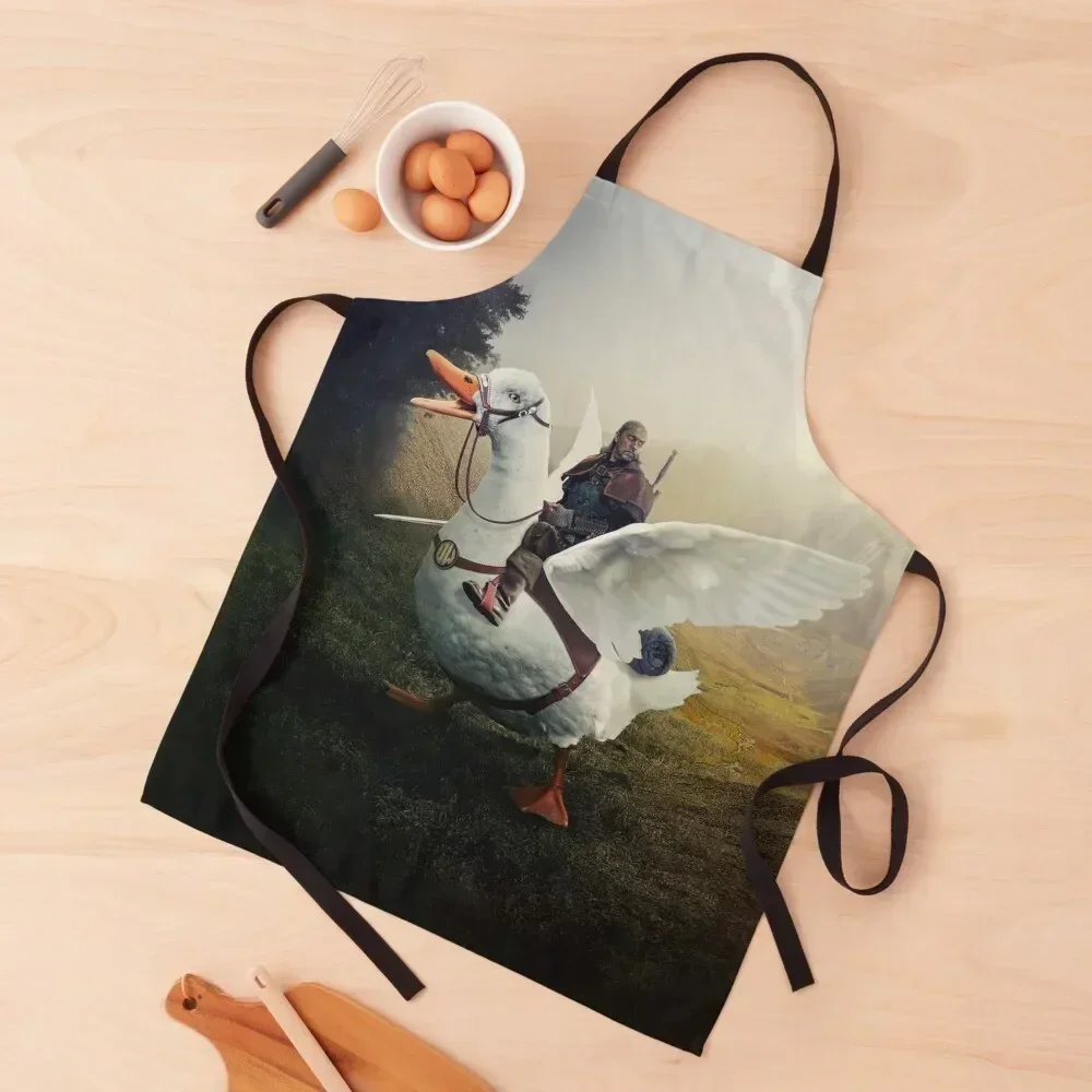 

Duck Rider Apron Kitchen Items Barber Dress Men'ss Apron