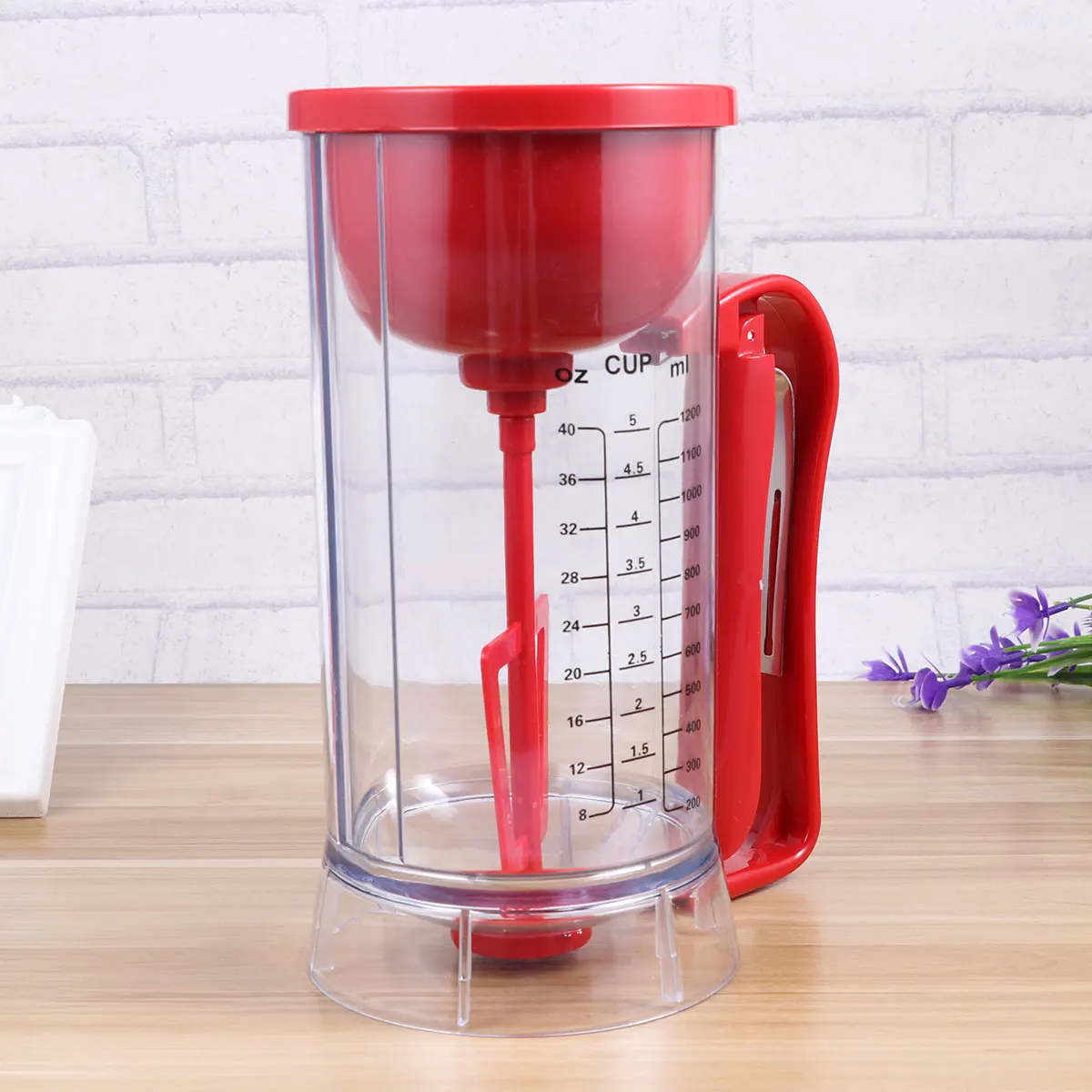 

Electric Pancake Maker Red BPA Free Dishwasher Safe Plastic Batter Dispenser Baking Tool Cake Muffin Crepe Maker