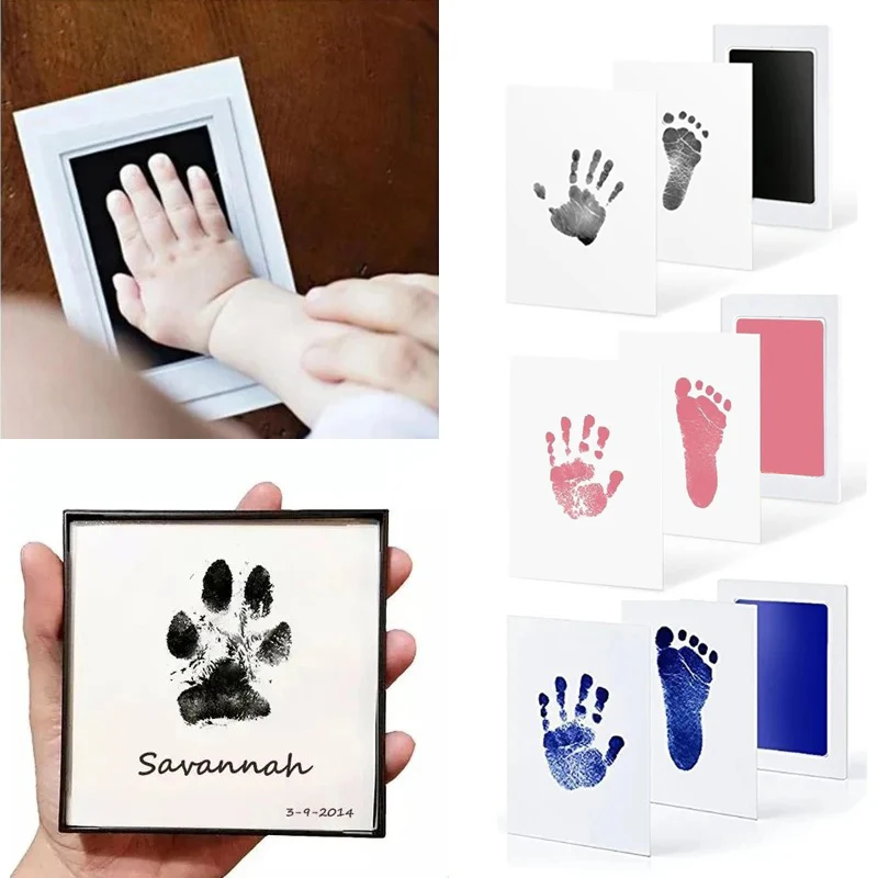 1/2Pcs Safe Baby Hand Footprint Makers No Touch Newborn Birth Souvenir Ink Pad Kits New Born Baby Gift Pet Dog Paw Print