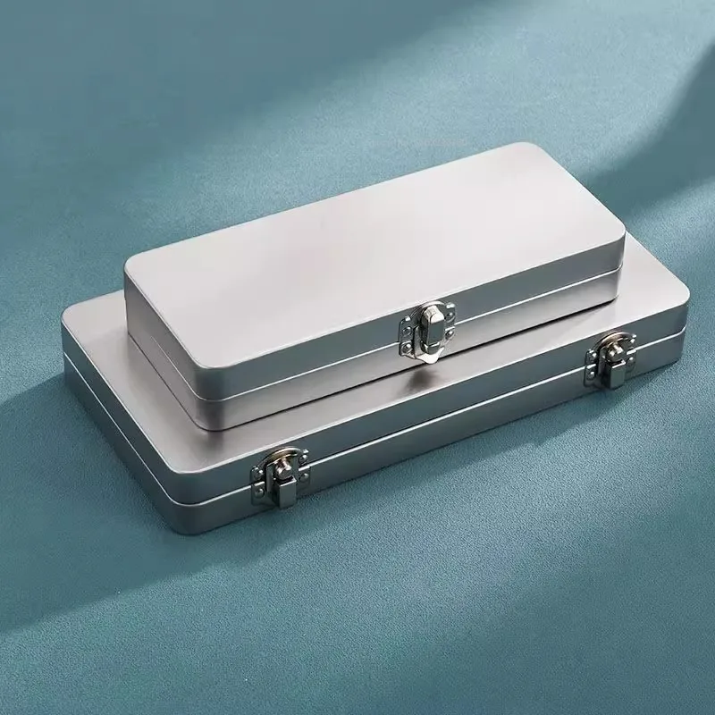 Square Vintage Flip-top Iron Box Stationery Case Large Capacity Watercolor Pen Pencil Box Student Writing Accessory Storage Tool