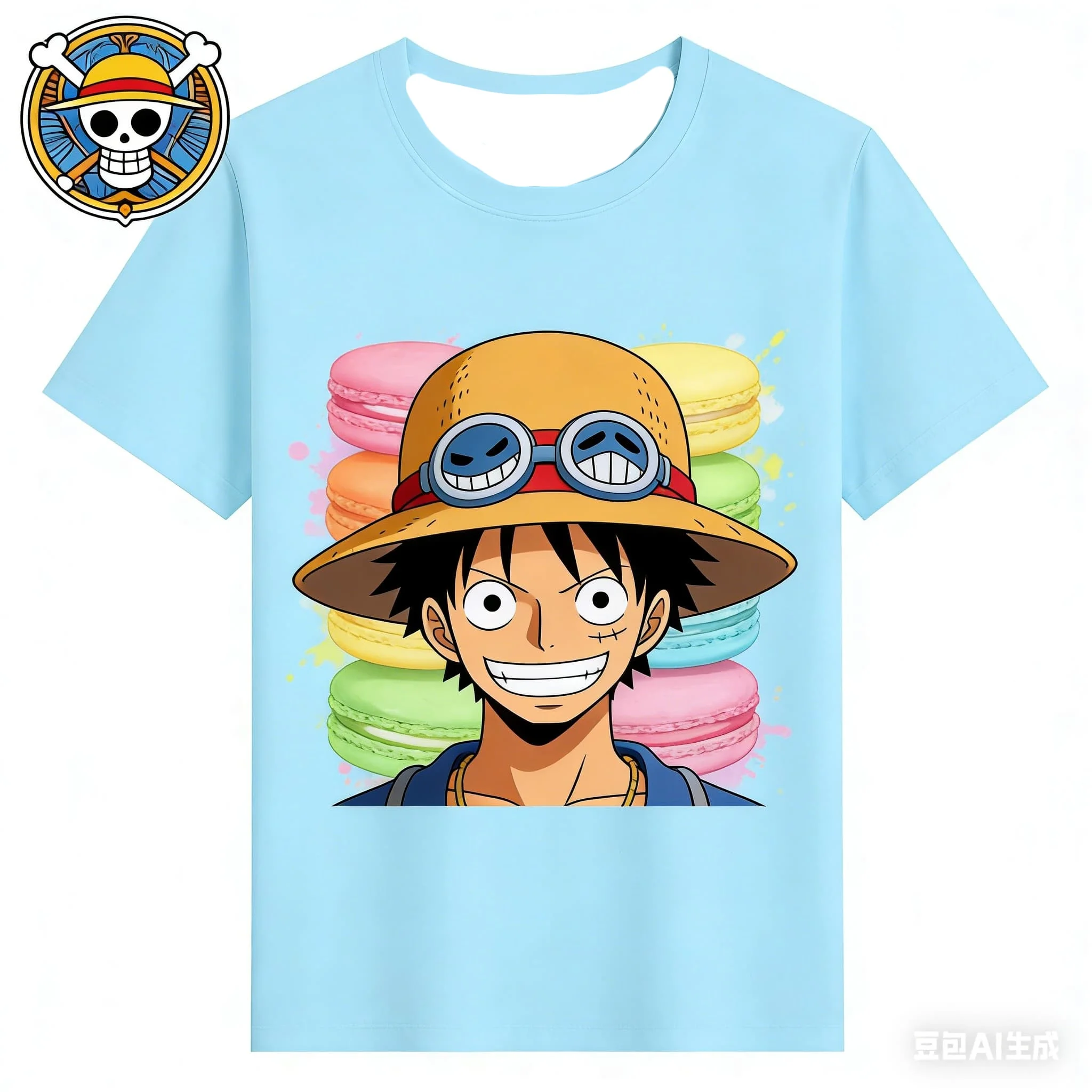 One Piece Monkey D. Luffy & Tony Tony Chopper T-Shirt mit süßem Chibi-Print, schnell trocknend, für Erwachsene und Kinder, Fan-Geschenk, Outdoor-Sport, Streetwear – Detail 3