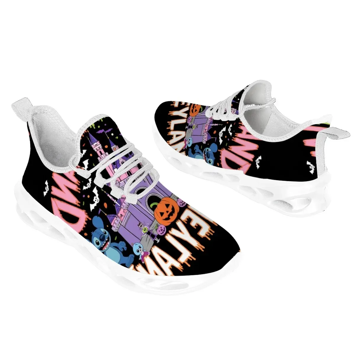 

Cartoon Running Shoes Cute Anime Disney Stitch Angel Sneaker Women Summer Breathable Versatile Couples Students Leisure Shoes