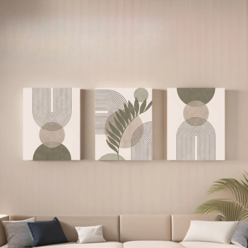 

Nordic style triptych green plant canvas painting living room bedroom decorative painting corridor homestay poster