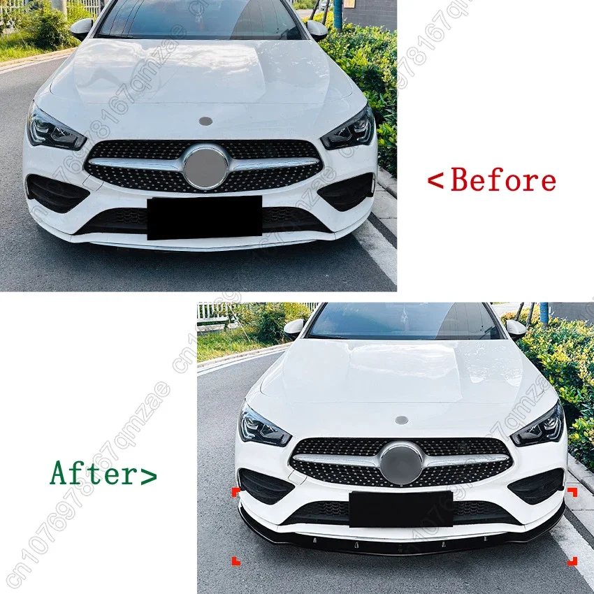 C118 X118 Front Bumper Splitter LipFor Mercedes Benz CLA X118 CLA180 200 220 250 CLA35 45 AMG 2020-2023 Diffuser Spoiler Guard