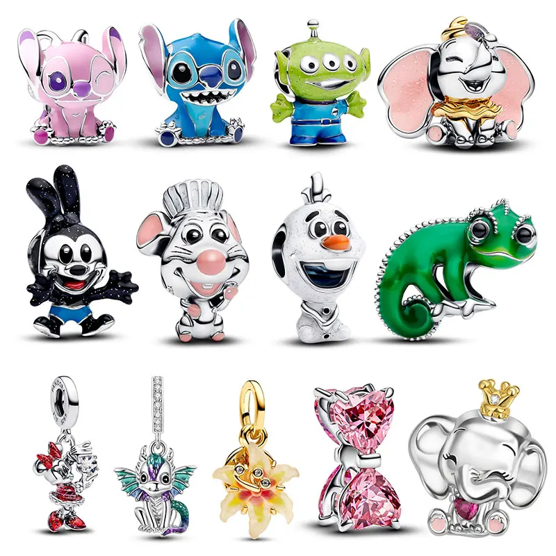 

Подвеска Disney Stitch & Chameleon (различные стили) из серебра 925 пробы, подходит для оригинальных браслетов 3 мм, женские украшения для самостоятельного изготовления, подарки