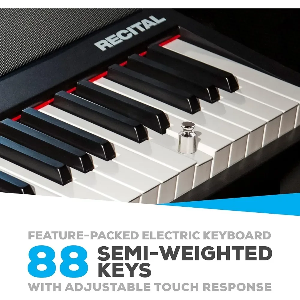 88-Tasten-Digitalpian-Tastatur mit halb gewichteten Tasten, 2x20W-Lautsprechern, 5 Stimmen, Split-, Layer-und Unterrichts modus, Klavier unterricht