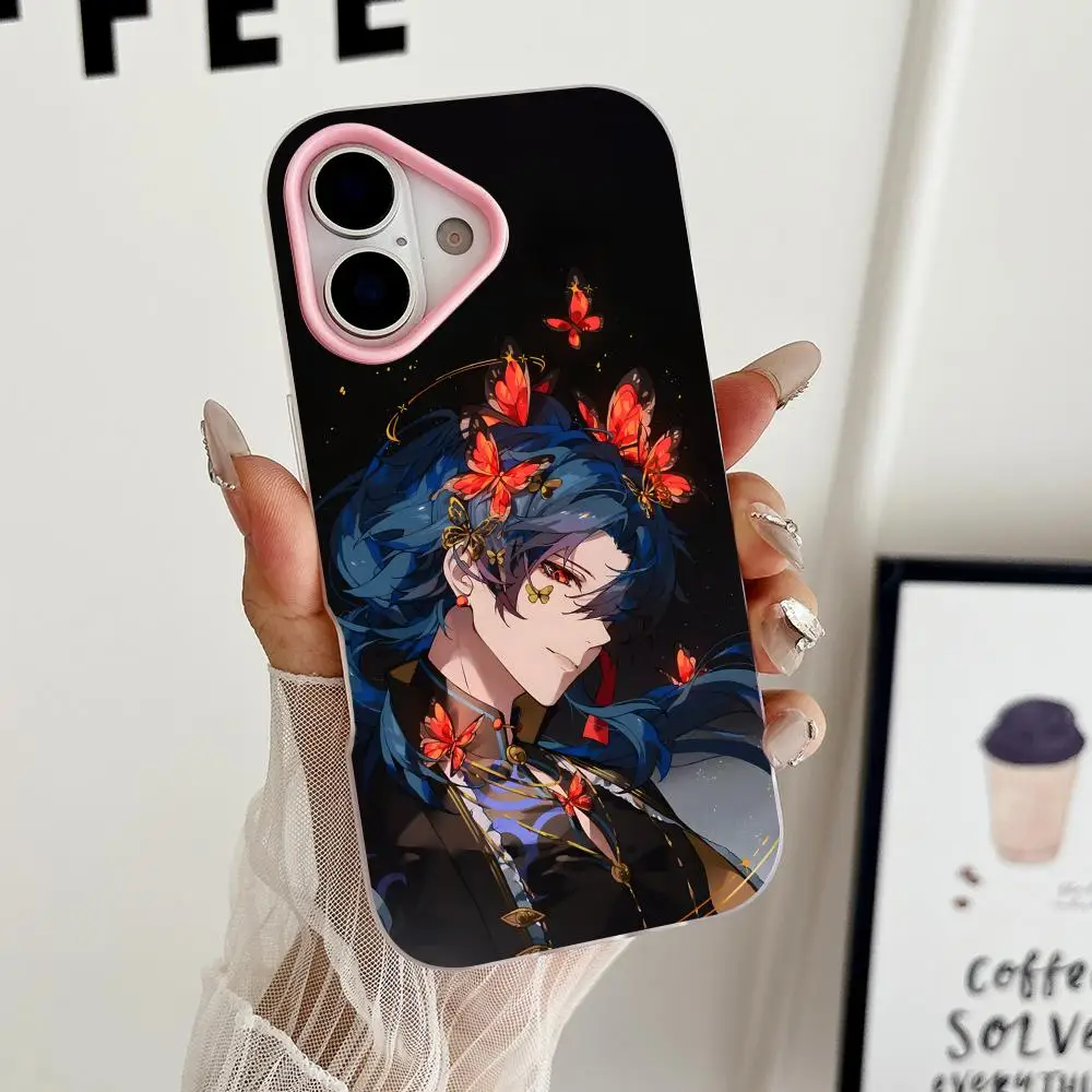 

HSR Blade Jelly Double layer Pink Mobile Phone Case for iPhone 17 16 15 14 13 12 11 Air Pro Max Plus Protective