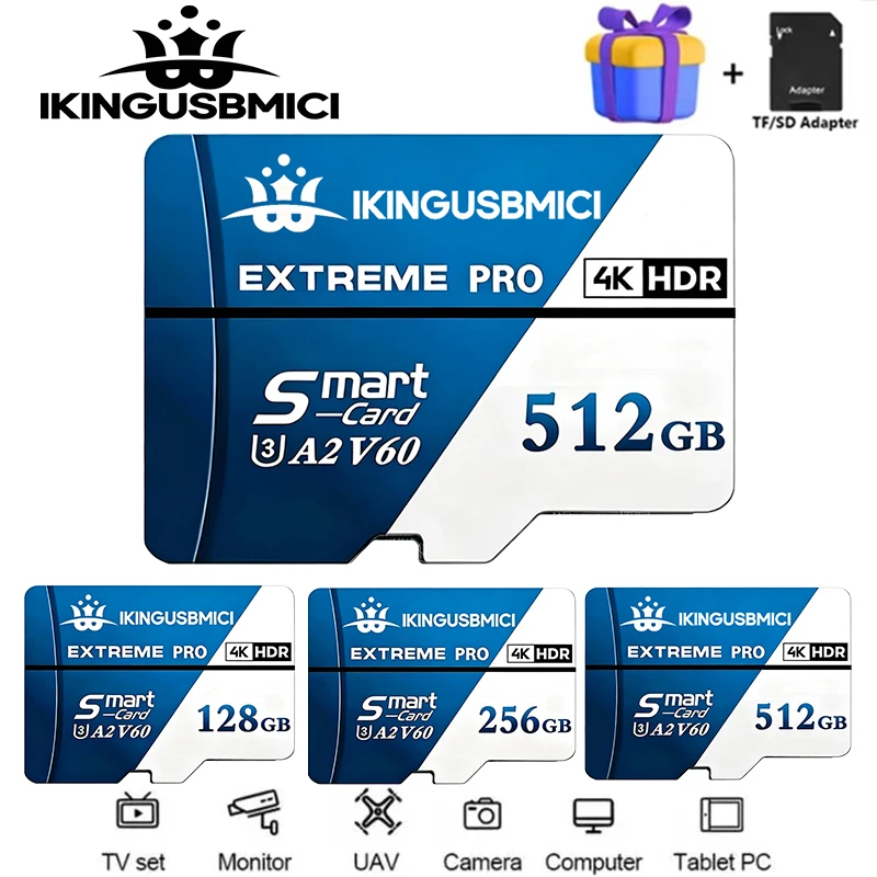 Memory Card TF Cards Micro TF SD Card SD Cards 128GB 32GB 64GB 256GB 512GB C10 Waterproof Temperature Proof for PC Laptop Phone