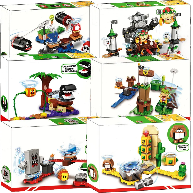 סטים של לבנים תואמים לסדרת משחקי Super Brother קוביות בנייה Luigi Marioed Code MOC צעצועים לילדים מתנה