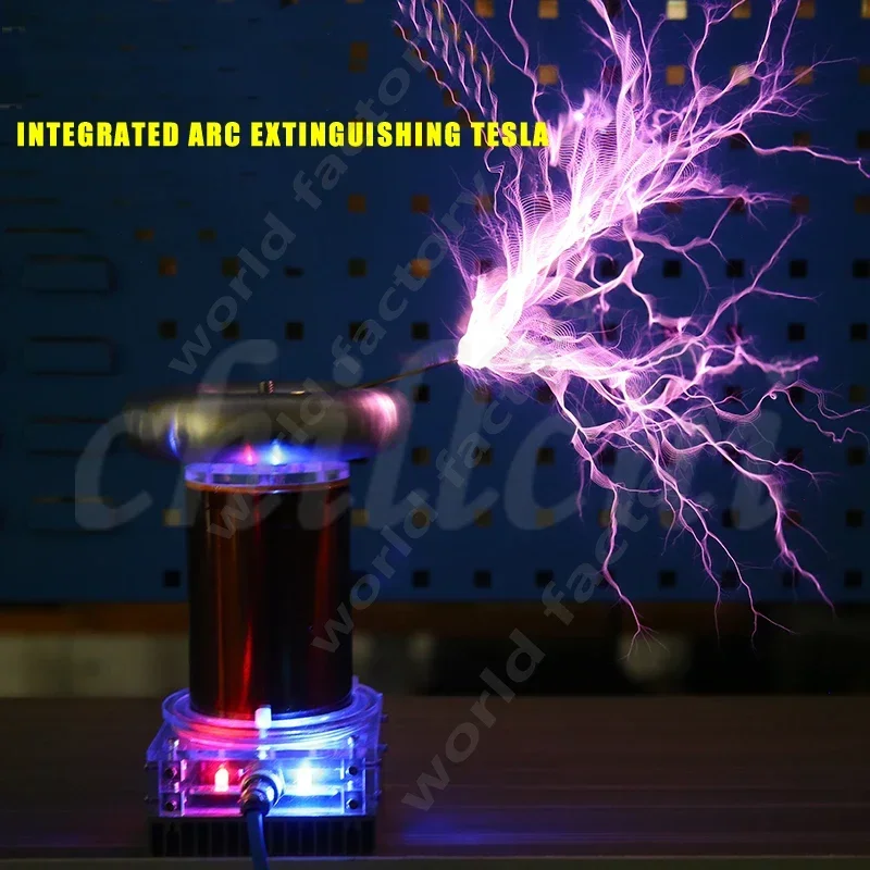 New Music Tesla Coil SSTC Product High-frequency Generator Ignition Lightning Model  Integrated Arc Extinguishing Tesla 20cm