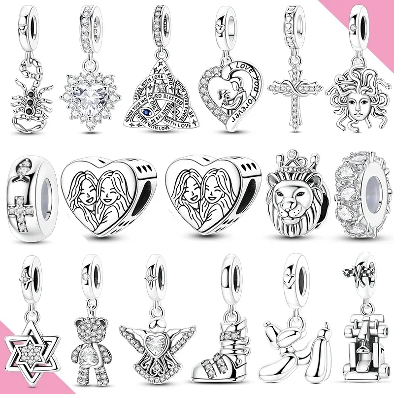 Cross 925 Sterling Silver Charms Beads Fit Original Bracelets Bag Keychain Earring Charms Beads Pendant Diy Women Jewelry Gift