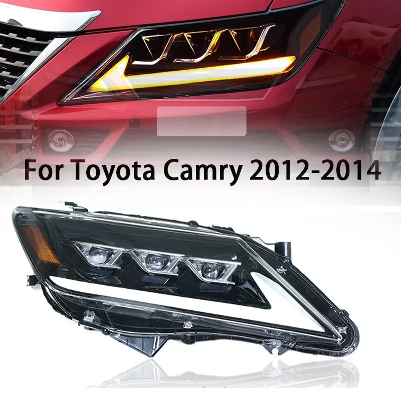 

Автомобильные фары для Toyota светодиодная фара дальнего света Camry 2012 2013 2014 Camry, передняя фара Drl, объектив проектора, автомобильные аксессуары Plug and play