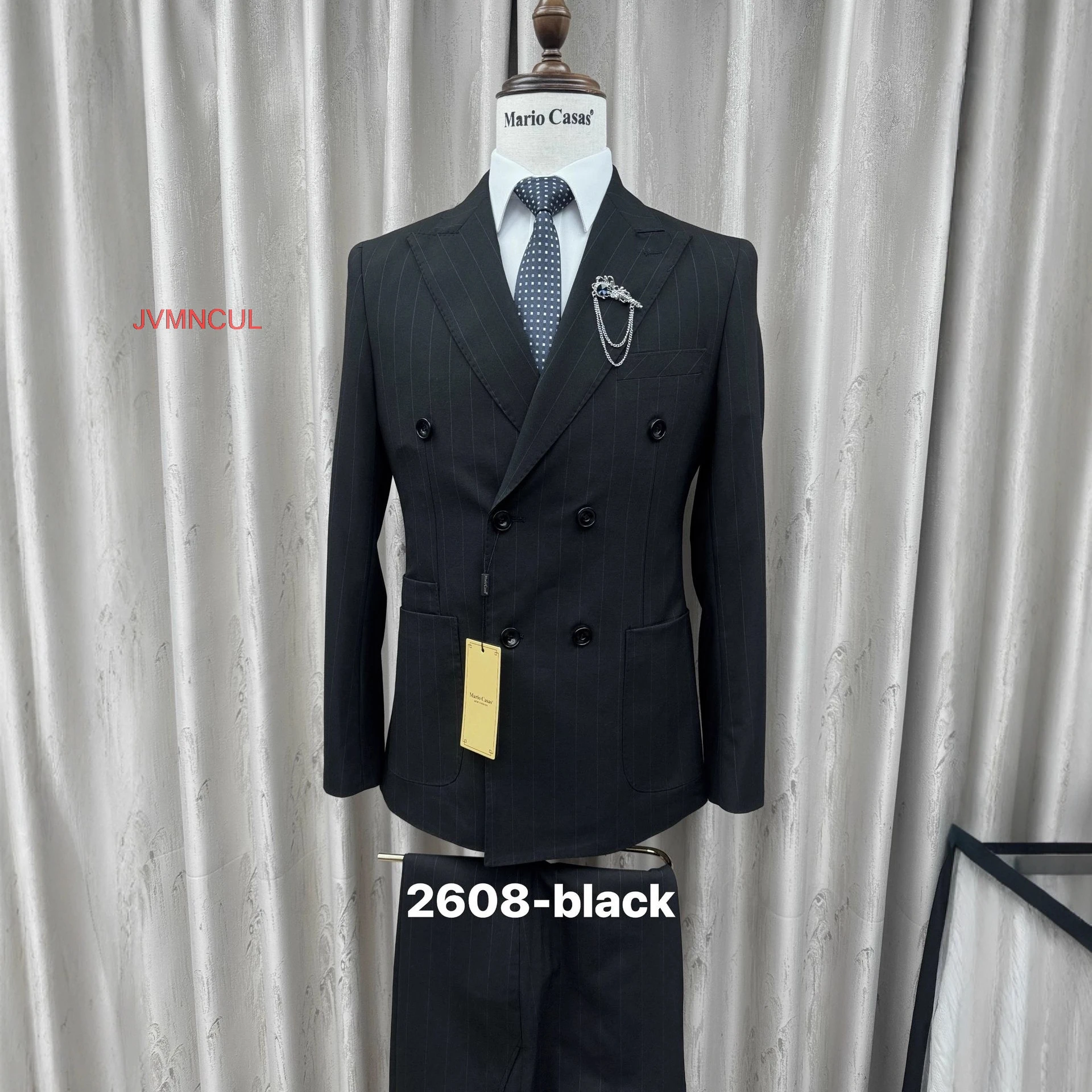 2026 Men's 2 Piece Suit Slim Fit Business Casual Office Wedding Hosting Outfit Blazer Pants Set Fashion Elegant Style