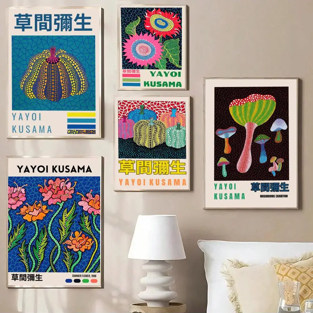 Contemporary Pop Y-Yayoi Kusama Poster Contemporary Poster Wall Art for Bedroom Living Room Modern Decor