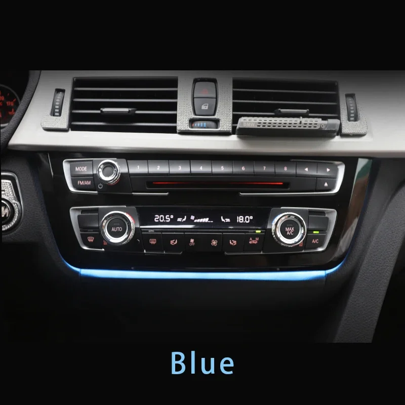 Radio Trim LED Dashboard Center Console AC Panel Light with Blue Orange Atmosphere Light For BMW 3/4 Series F30 F31 F32 F34 F36