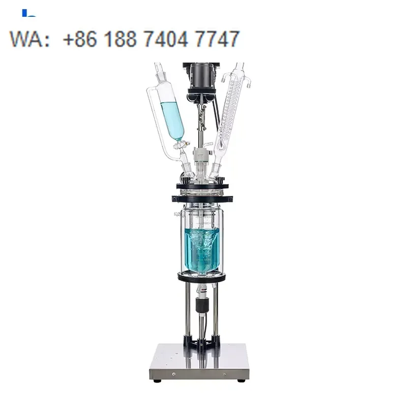 Laboao 5L Automatic Jacketed Glass Reactor Reaction Kettle with Motor Pump for Chemical Synthesis