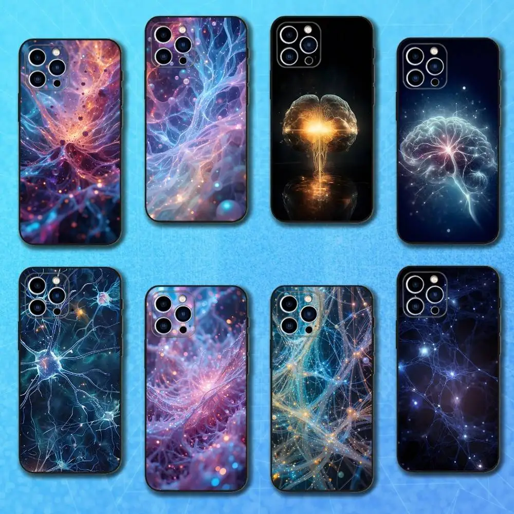 

Painting Art Phantasy Brain Case For iPhone 17,16,15,14,13,12,11 Plus,Pro Max,XS,X,XR,SE,Mini,8,7,Soft Silicone Black Cover
