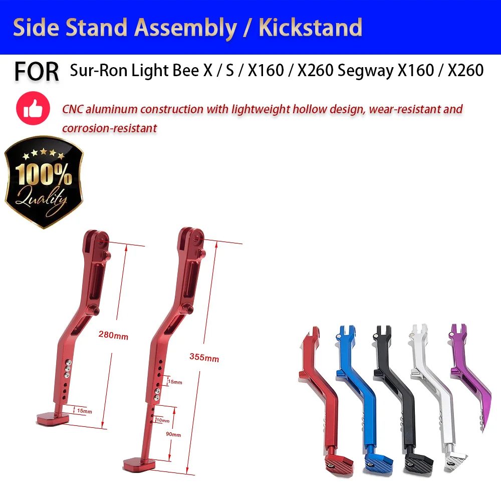 For Sur-Ron Light Bee X S X160 X260 CNC Adjustable Side Stand Kickstand No-Drill Accesorios Moto Accessori Moto