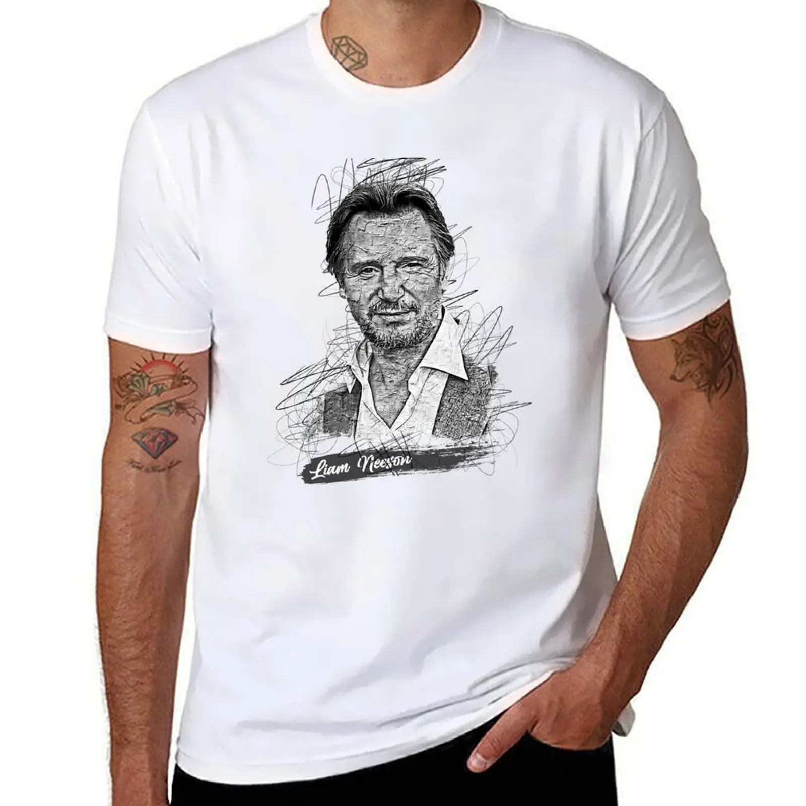 

Liam Neeson Abstract Sketch Art, Liam Neeson T-Shirt t shirt man designer man t shirt cotton T-Shirt