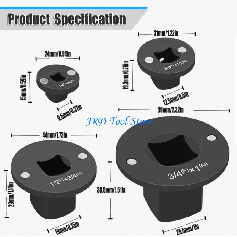 A2UD 4 Stück Universal-Schlagadapter, Ratschensystem, tragbar und effizient