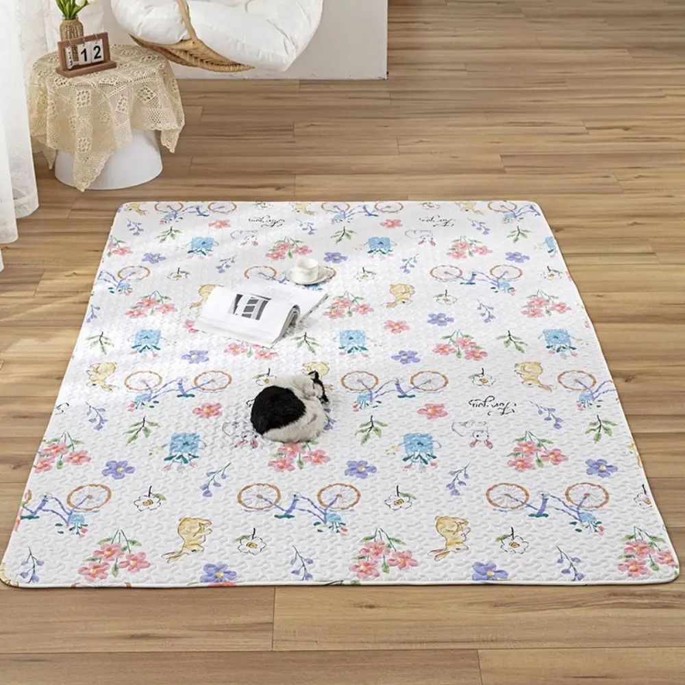 Anti Slip Rabbit Floor Mat Cotton Cartoon Print Pet Sofa Cushion Soft Rabbit Cage Liner Guinea Pig Cage Mat