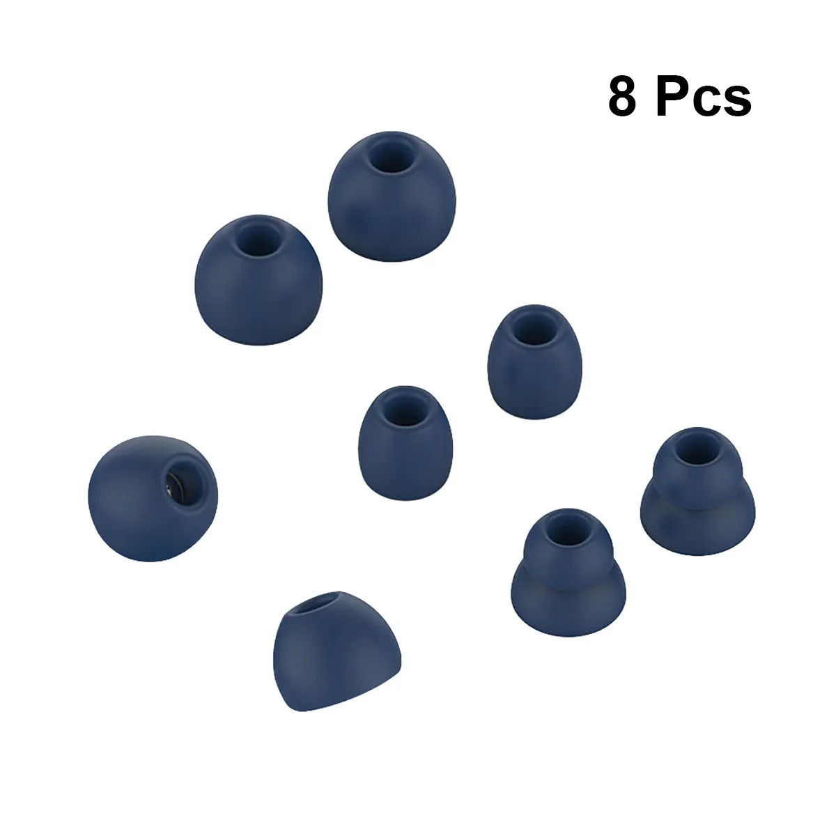 8Pcs Earbuds Tips Soft Silicone Noise Isolation Washable Replaceable Covers for Wireless Headphones Running Gym