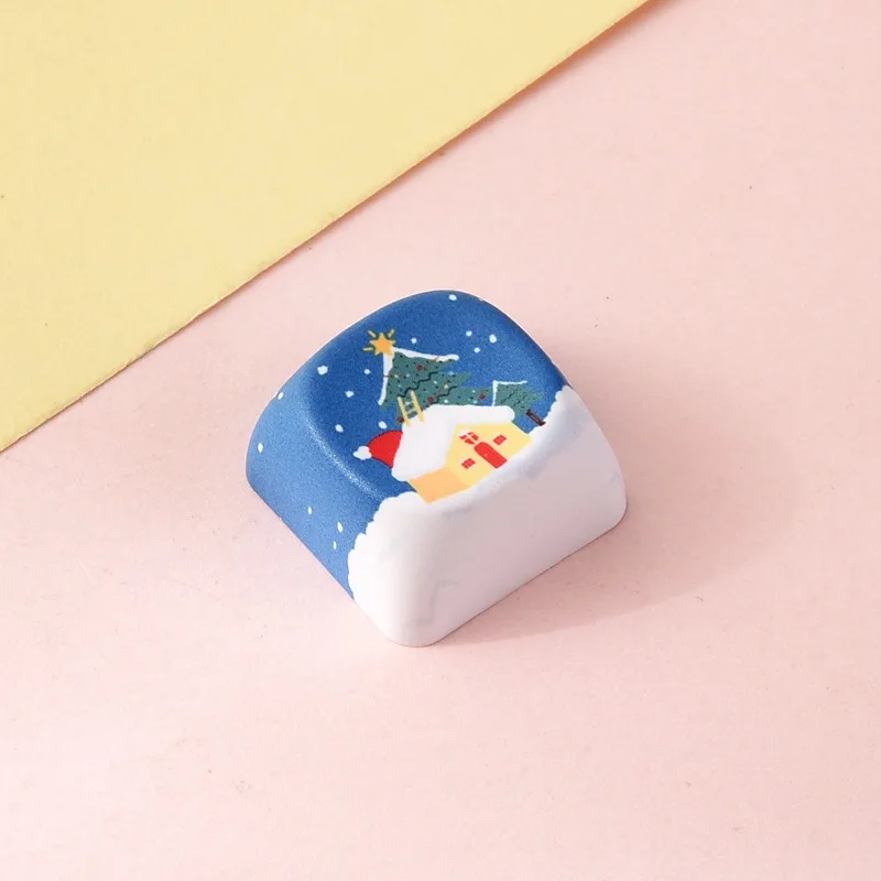1PC Christmas Keycaps Cute Personalized Gaming Keycap ESC Cartoon Cross Axis Mechanical Keyboard Replacement Button