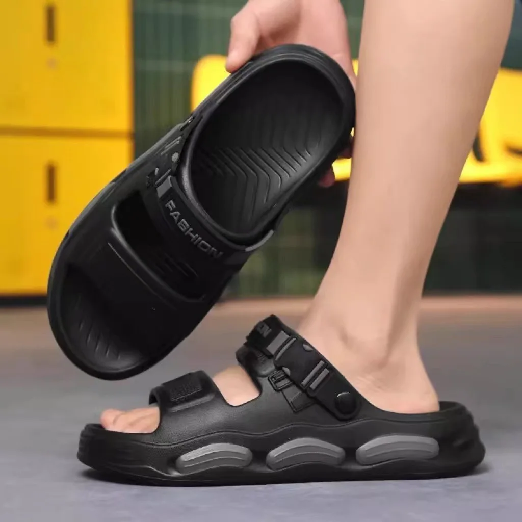 

New Street Men's Slippers Summer Trend Women's Sandals Non-slip Wear-resistant Flat Sandals Casual Lightweight Beach Dhoes