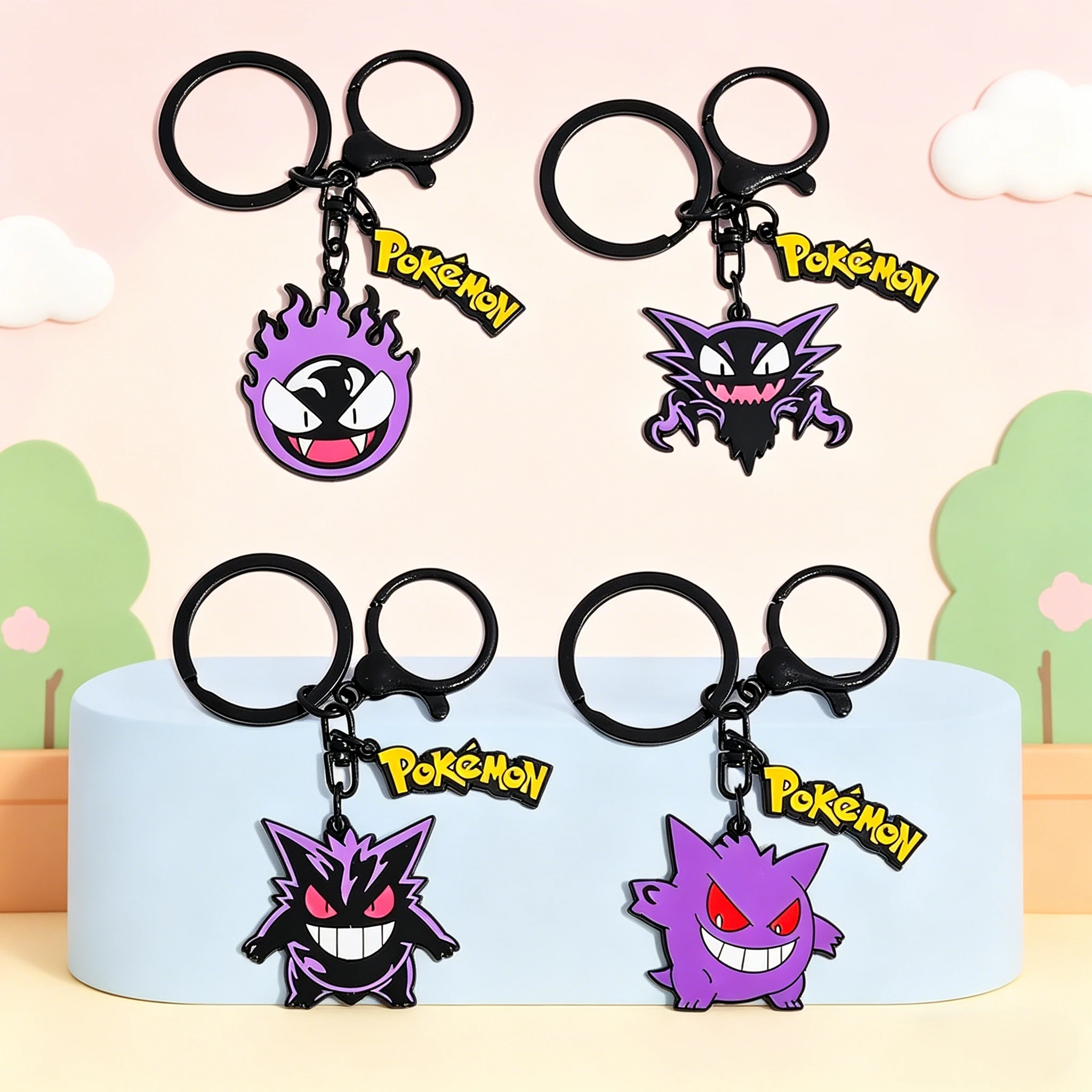 

Cute Pokemon Gengar Keychain Cute Anime Cartoon Kids Schoolbag Decoration Kawaii Ornaments Key Ring Creative Festival Gifts